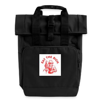 Eat the rich - Karl Marx Eat Döner Kebab Rich - Rolltop Rucksack mit zwei Griffen - Schwarz - Vorne