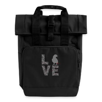 Afrikanischer Graupapagei - Rolltop Rucksack mit zwei Griffen - Schwarz - Vorne