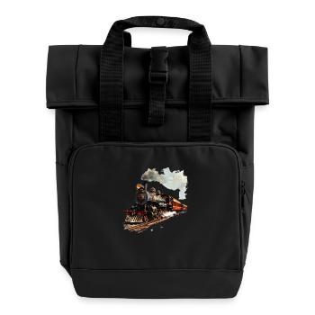 Dampflokomotiven wecken Kindheitserinnerungen - Rolltop Rucksack mit zwei Griffen - Schwarz - Vorne