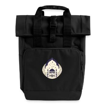 Ramadan Gift Eid Mubarak Islam Allah Muslim - Roll Top Backpack with Two Handles - black - Front