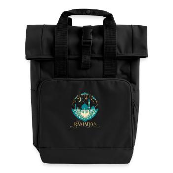 Ramadan Gift Eid Mubarak Islam Allah Muslim - Roll Top Backpack with Two Handles - black - Front