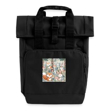 Amis de la forêt fantaisistes : un rassemblement magique - Sac à dos Roll Top à deux anses - noir - Devant