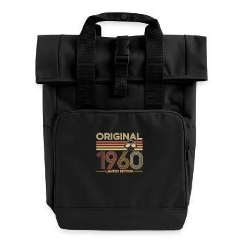 1960 - Rolltop Rucksack mit zwei Griffen - Schwarz - Vorne