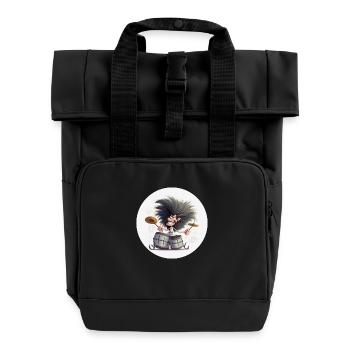 Drummer Man - Rolltop Rucksack mit zwei Griffen - Schwarz - Vorne