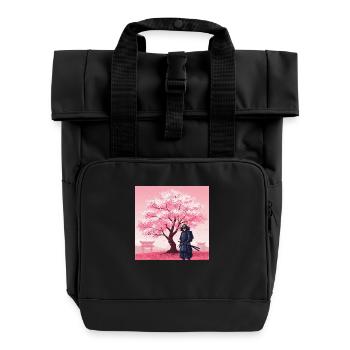 Samurai: Die Krieger des alten Japan - Rolltop Rucksack mit zwei Griffen - Schwarz - Vorne