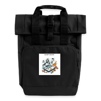 The Art of Making Money: Paths to Prosperity - Roll Top Backpack with Two Handles - black - Front