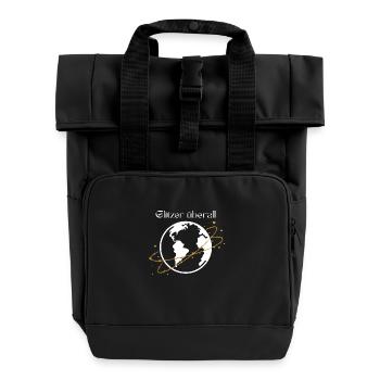 Glitter Everywhere - Conception de chemise globe scintillante - Sac à dos Roll Top à deux anses - noir - Devant