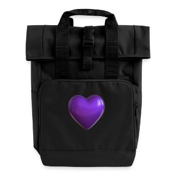 Purple Heart - Roll Top Backpack with Two Handles - black - Front