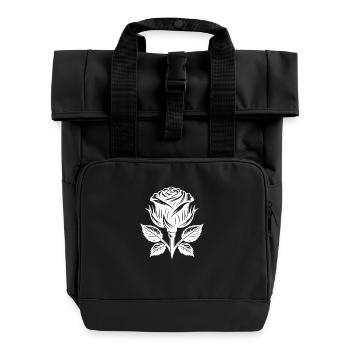 Klassische Rose Schönheit Rosenblüte - Rolltop Rucksack mit zwei Griffen - Schwarz - Vorne
