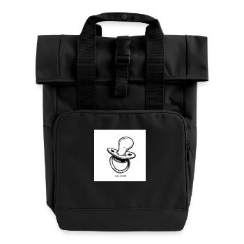 Baby in anmarsch - süßer Schnuller - Rolltop Rucksack mit zwei Griffen - Schwarz - Vorne