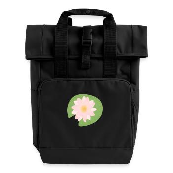 Lotusblüte - Rolltop Rucksack mit zwei Griffen - Schwarz - Vorne