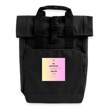 The sweetest mother in the whole world. Mother's Day - Roll Top Backpack with Two Handles - black - Front