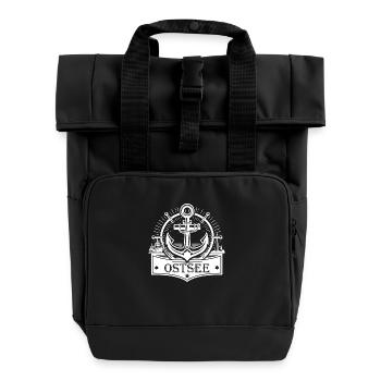 Baltic Sea Logo - Roll Top Backpack with Two Handles - black - Front