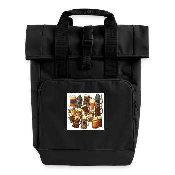 The beer mug: Tradition to toast - Roll Top Backpack with Two Handles - black - Front