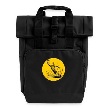 Goalkeeper (black and yellow) - Roll Top Backpack with Two Handles - black - Front