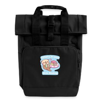 Süßer Otter mit Büchern Otterly Verliebt in das Lesen - Rolltop Rucksack mit zwei Griffen - Schwarz - Vorne