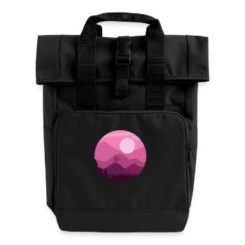 Mountain Biker - Roll Top Backpack with Two Handles - black - Front