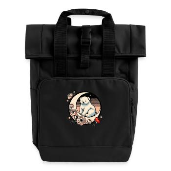 Eisbär Mond - Rolltop Rucksack mit zwei Griffen - Schwarz - Vorne