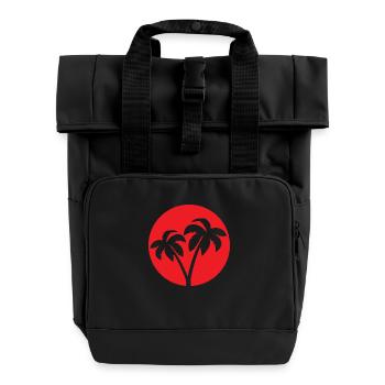 INDONET Logo - Roll Top Backpack with Two Handles - black - Front
