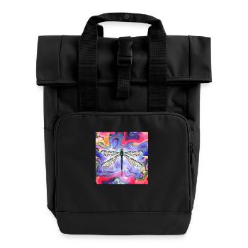 Libelle - Rolltop Rucksack mit zwei Griffen - Schwarz - Vorne
