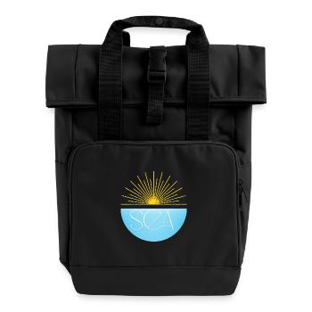 Himmel und Meer - Rolltop Rucksack mit zwei Griffen - Schwarz - Vorne