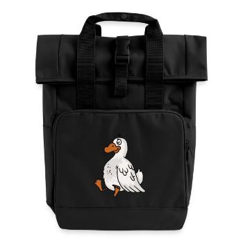 Ente Gans Geflügel Pute Truthahn Küken Hühner Huhn - Rolltop Rucksack mit zwei Griffen - Schwarz - Vorne