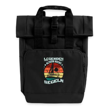 Legends don't age, they go sailing - Roll Top Backpack with Two Handles - black - Front