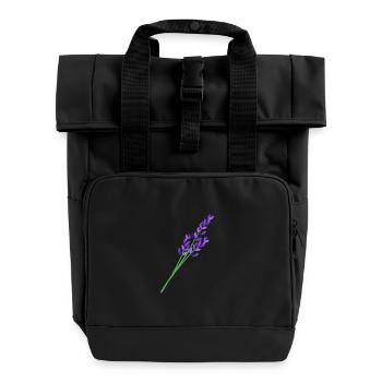 Lavendel 1 - Rolltop Rucksack mit zwei Griffen - Schwarz - Vorne