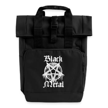 Métal noir avec pentagramme - Sac à dos Roll Top à deux anses - noir - Devant
