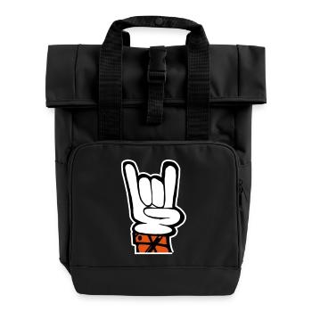 Hand Rock Pommesgabel - Rolltop Rucksack mit zwei Griffen - Schwarz - Vorne