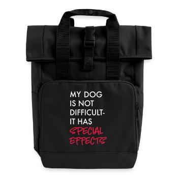 Dog - Roll Top Backpack with Two Handles - black - Front