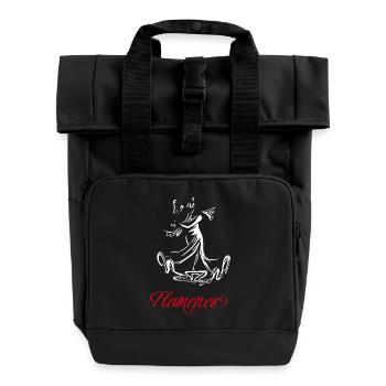 Flamant rose (foncé) - Sac à dos Roll Top à deux anses - noir - Devant