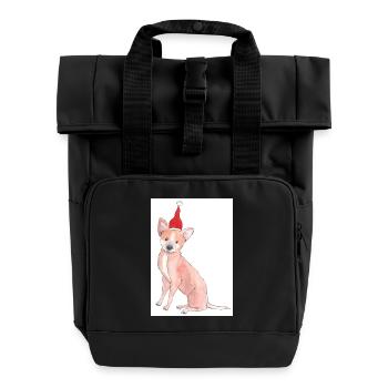 Autocollant de Noël Chihuahua - Sac à dos Roll Top à deux anses - noir - Devant