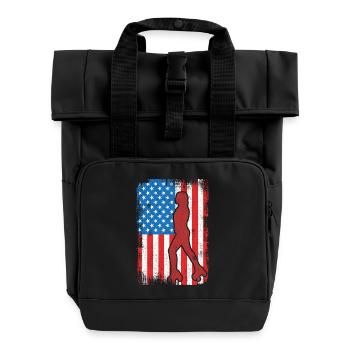4 juillet Roller Skating USA - Sac à dos Roll Top à deux anses - noir - Devant