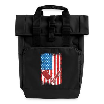US Flagge Schlachter - Rolltop Rucksack mit zwei Griffen - Schwarz - Vorne