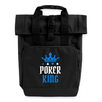 Profispieler Zocken Casino Poker König Pokerrunde - Rolltop Rucksack mit zwei Griffen - Schwarz - Vorne