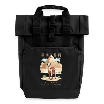 Le Caire, Égypte - Sac à dos Roll Top à deux anses - noir - Devant
