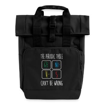 Periodic table - Roll Top Backpack with Two Handles - black - Front