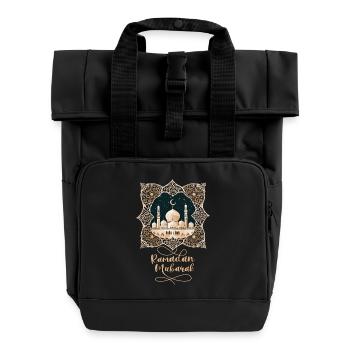 Ramadan Gift Eid Mubarak Islam Allah Muslim - Roll Top Backpack with Two Handles - black - Front