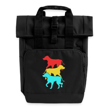 Rhodesian Ridgeback - Roll Top Backpack with Two Handles - black - Front