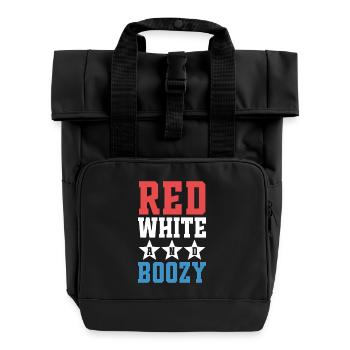 Rot, Weiß und Alkoholisch - Rolltop Rucksack mit zwei Griffen - Schwarz - Vorne