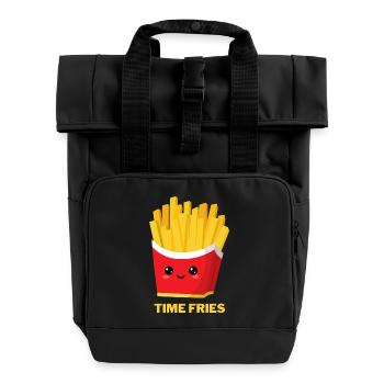 Zeit Pommes frites - Rolltop Rucksack mit zwei Griffen - Schwarz - Vorne