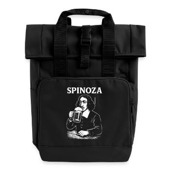 Spinoza Bier Philosoph - Rolltop Rucksack mit zwei Griffen - Schwarz - Vorne