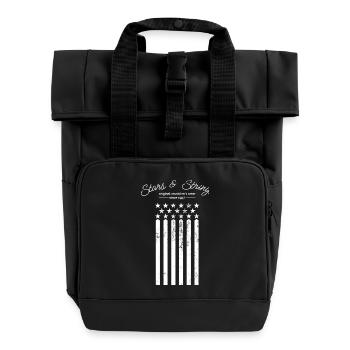 Stars and Strings - Roll Top Backpack with Two Handles - black - Front