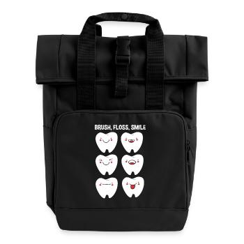Rezeptionist Zahnarzt - Rolltop Rucksack mit zwei Griffen - Schwarz - Vorne