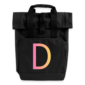 D - Rolltop Rucksack mit zwei Griffen - Schwarz - Vorne