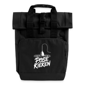 Angeln Spruch Pose - Rolltop Rucksack mit zwei Griffen - Schwarz - Vorne