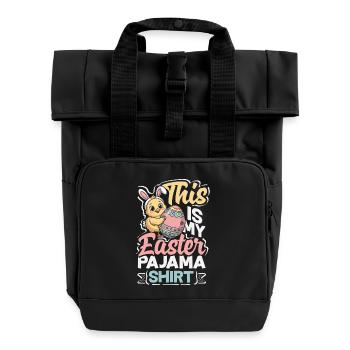 Frohe Ostern Süßer Osterhase Eiersuche Ostereier - Rolltop Rucksack mit zwei Griffen - Schwarz - Vorne