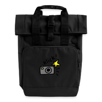 click! Photo 3 - Roll Top Backpack with Two Handles - black - Front