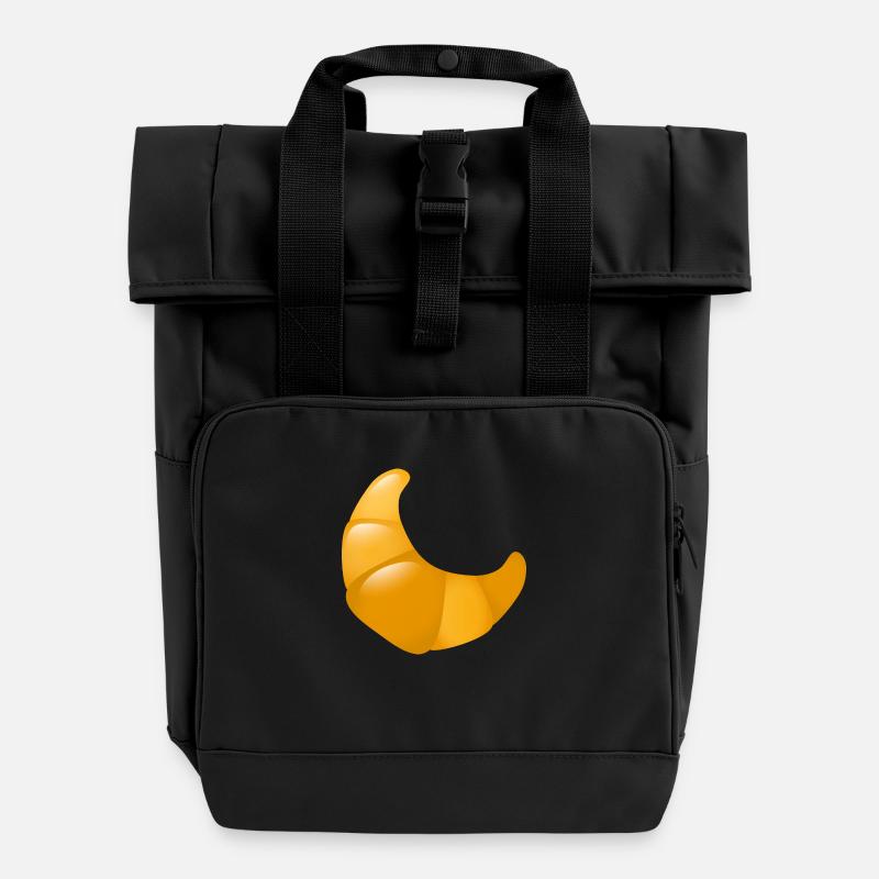 Smiley Croissant - Sac à dos Roll Top à deux anses - noir